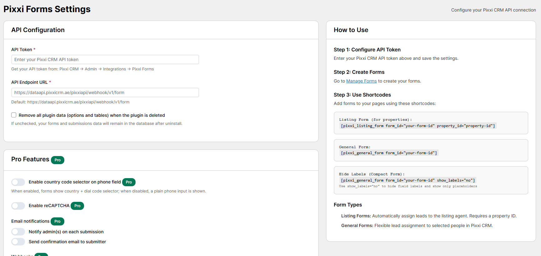 Pixxi Forms – WordPress Forms for Pixxi CRM