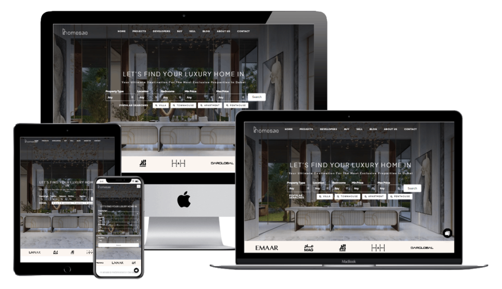 HomesAE Luxury Real Estate Website