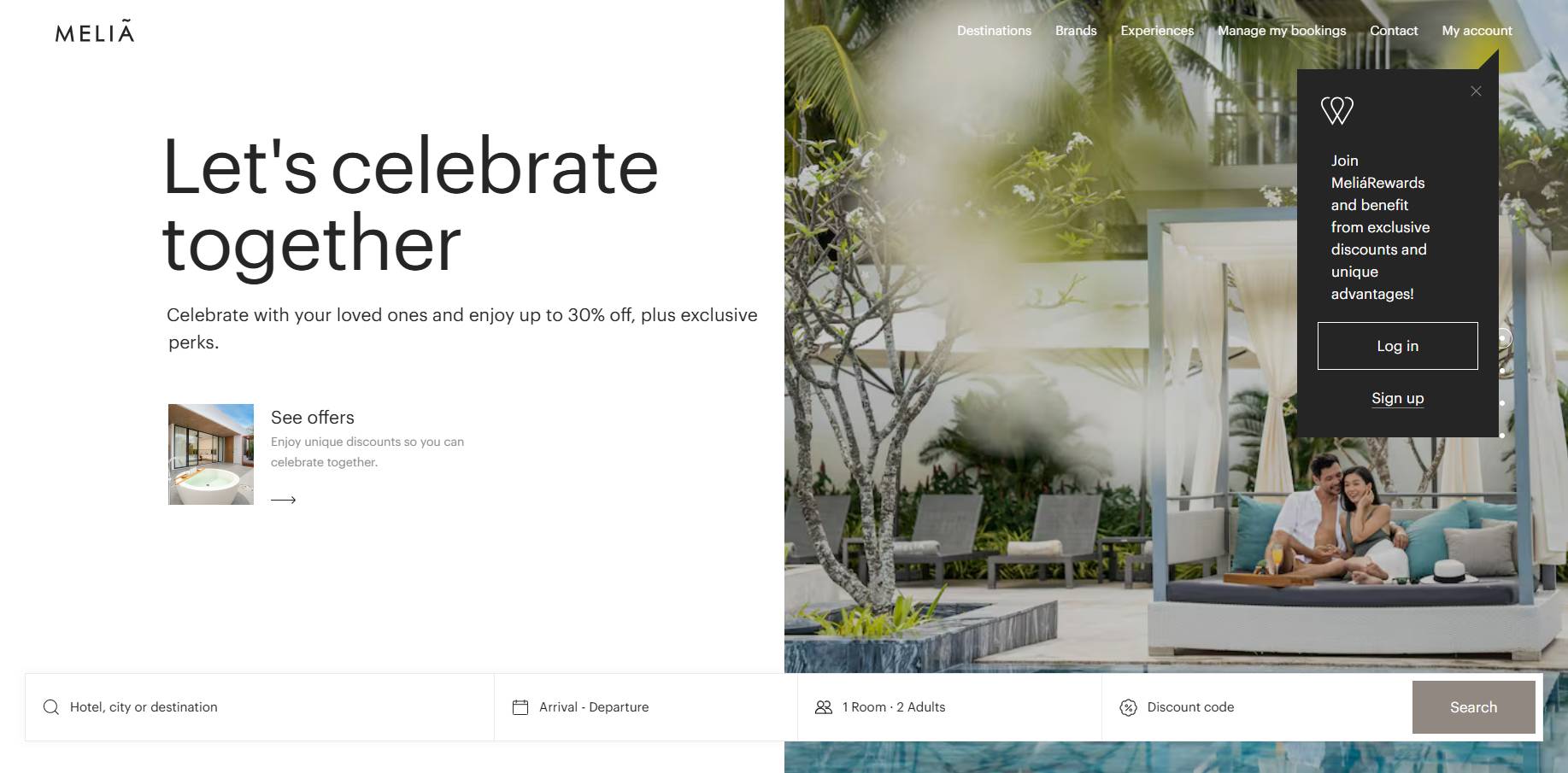 Hotel Website Design - Melia.com