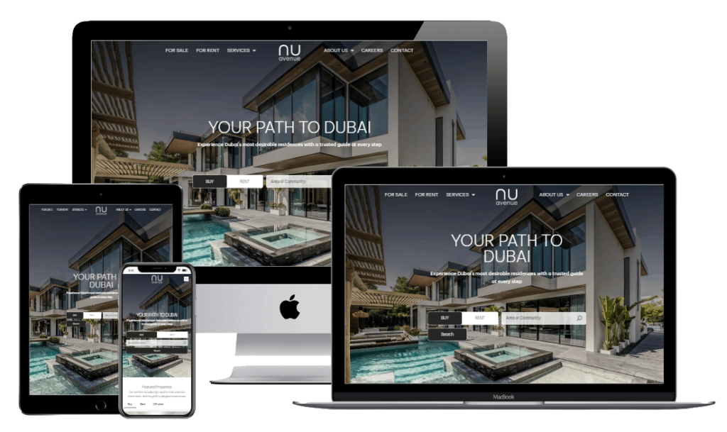 NU Avenue Real Estate Dubai Website